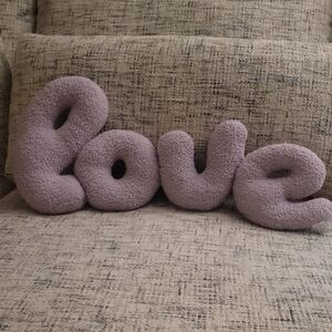 Purple 'Love' Plush Pillow